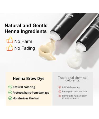 Eyebrow Tint Kit Black Hen-na Semi-Permanent Professional Brow Tint Kit Long-Lasting and Safe Results Eyebrow Dye DONG RHYME Multi-Purpose Eyelash Tint Kit Easy to Use at Home - Buy Online on GoSupps.com