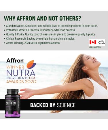 Saffron Supplements | 120 Capsules/Pills by miNATURALS | 100% Pure Saffron Extract | Supports Mood Balance for Men Women and Adolescents | Backed by 9 Clinical Studies | Patented Ingredient | Affron - Buy Online on GoSupps.com