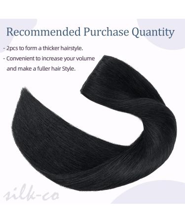 Clip In Extensions Real Hair - Thick 1PC 5 Clips Soft & Smooth 7A Human Hair 35cm-75g Raven Black - Buy Online on GoSupps.com