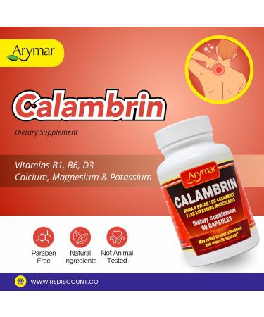 Buy Arymar Calambrin 90 Capsules - Best Nutritional Supplement for Muscle Health | International Shipping Available - Buy Online on GoSupps.com