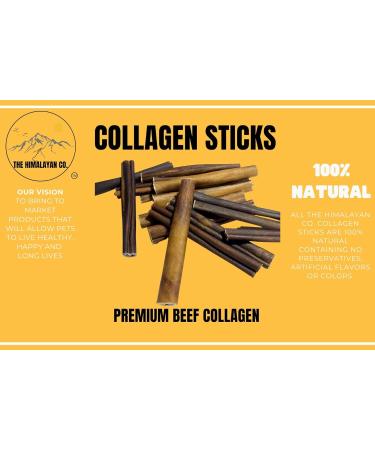 Beef Collagen Sticks for Dogs - Long Lasting Collagen Chews 6 INCH/12 INCH *(6 INCH 1 Pound/ 448 Grams) (12-14 Pack Approx.)* - NO Odor - Rawhide Free - Bully Stick Alternative Dental Treats 32 g (Pack of 14) - Buy Online on GoSupps.com