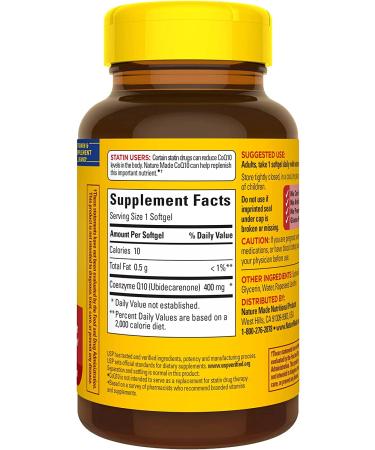 Nature Made CoQ10 400mg Softgels - Heart Health Support Supplement - 40 Day Supply - Buy Online on GoSupps.com