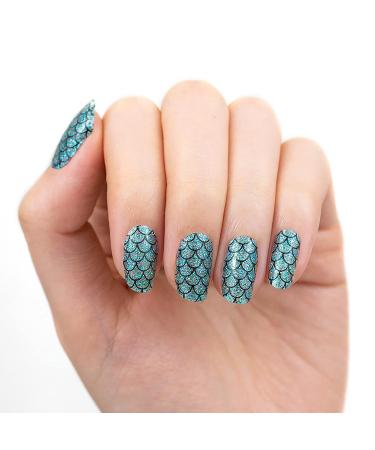 Color Street Mermaid Brigade Turquoise Scale Design Nail Strips - 16 Count - Buy Online on GoSupps.com