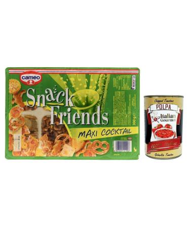 Italian Gourmet E.R. Cameo Snack Friends Maxi Cocktail Pretzel Mix savory snacks 300g + Italian Gourmet Polpa di Pomodoro 400g can