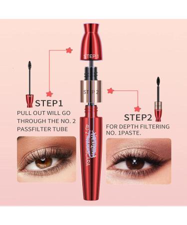 3 Black Mascara - Portable Silk Fiber Lash Mascara for Natural Lengthening and Thickening Effect Everyday Mascara for Fine Short Eyelash 3 Pcs Mascara - Buy Online on GoSupps.com