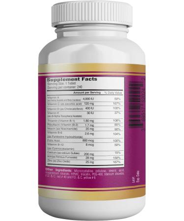 365 Health Prenatal Multivitamin with Folic Acid - 240 Tablets for Daily Nutritional Support - Buy Online on GoSupps.com