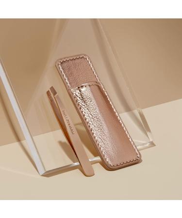 Tweezerman Rose Gold Mini Slant Tweezer with Case - Precision Hair Removal Tool - Buy Online on GoSupps.com