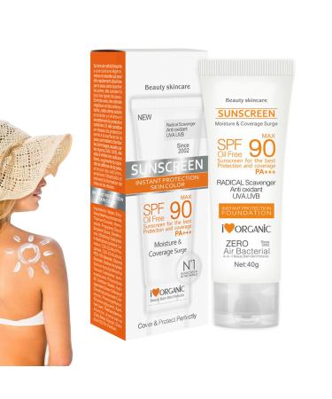 Face Sunscreen Face Sun Lotion Cream with SPF90 Beauty Skin Care Anti Sun UVA/UVB Radiation Protection Lotion For Face And Body SUN Protect for Outdoor Oil Free(40g)