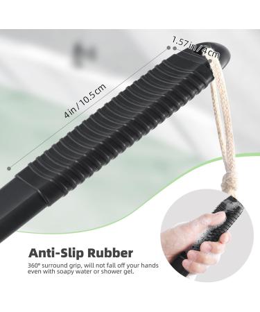 Back Body Scrubber Brush for Shower Peeling - 43cm Non-Slip Handle for All | Ideal for Men & Women - Buy Online on GoSupps.com