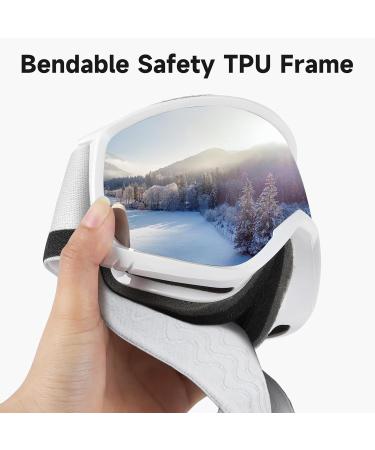 Findway Ski Goggles for Men | OTG Snowboard Glasses with UV Protection & Anti-Fog | Spherically Mirrored VLT 10.2% - Buy Online on GoSupps.com