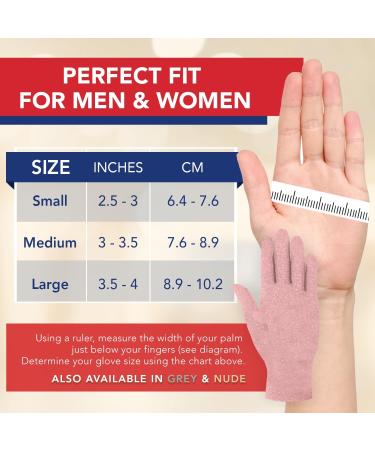 Doctor Developed Full Fingered Arthritis Compression Gloves (Pink) + Handbook for Joint Conditions, Raynaud's, Carpal Tunnel - Size M - Buy Online on GoSupps.com