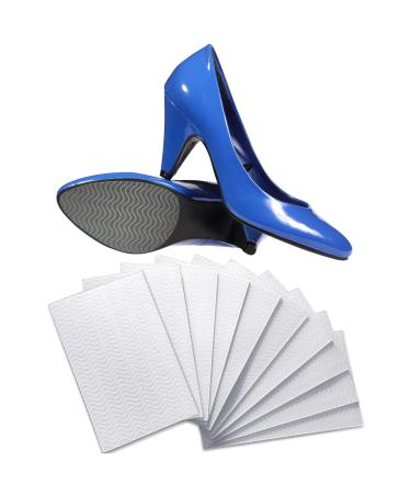 10 Pcs Shoe Sole Protector Non Slip Shoe Pads Anti Skid Shoe Treads 3.1 x 5.1 Inches Adhesive Shoe Grip Pads Rubber Shoe Sole for Bottom of Men Women Shoes Heels or Boots Replacement (Clear  Wave)