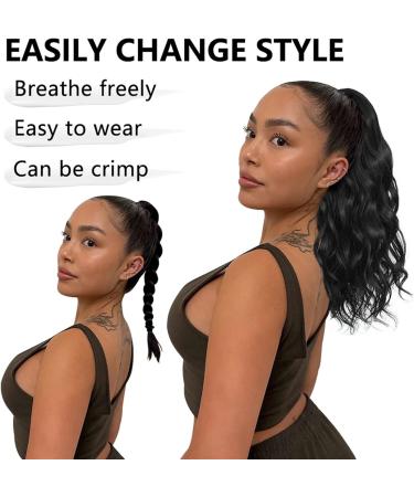 Hair Extensions 20" Synthetic Long Wavy Ponytail Lengthening Wrap Around Ponytail Wig Bun for Women Fluffy Synthetic Soft Wigs Hair Pieces For Women (Color : Chocolate Brown Size : 20inches) 20inches Chocolate Brown - Buy Online on GoSupps.com