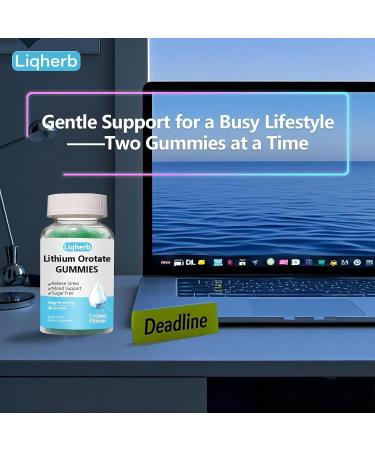 Lithium Orotate 5mg Gummies for Mood Support & Stress Management - Vegan Sugar-Free Non-GMO Gluten Free Grape Flavor 60 60 Count (Pack of 1) - Buy Online on GoSupps.com