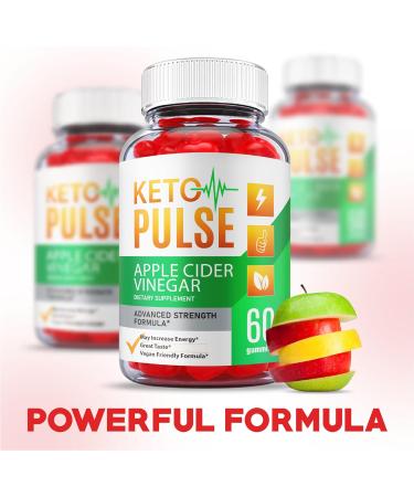 Keto Pulse ACV Gummies - Vegan Formula for Weight Loss - 60 Gummies with Apple Cider Vinegar, Vitamin B12, Beet Root & Pomegranate Juice - Buy Online on GoSupps.com