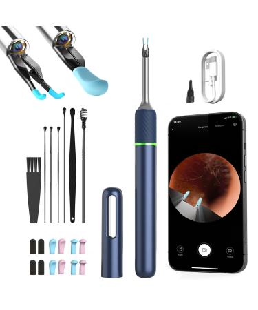 Ear Wax Removal Kit Ear Camera 1920P FHD WiFi Wireless Ear Cleaner with 6 LED Light Ear Cleaner with Ear Pick & Tweezers 3.2mm Visual Ear Otoscope Endoscope for iOS Android Adults Kids Pets Note5 Blue