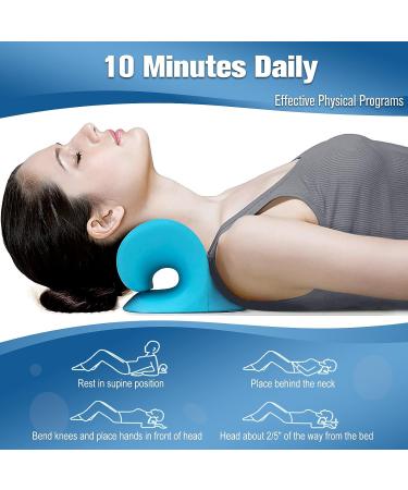 Neck and Shoulder Relaxer for Pain Relief - Neck Stretcher for TMJ - Cervical Traction Device for Spine Alignment (Dodger Blue) - Buy Online on GoSupps.com