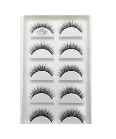 UAMOU 10/50 Boxes 5 Pairs 3D Mink False Eyelashes Hair Natural Cross Long Messy Makeup Fake Eye Lashes Extension Make Up Faux Cils Cheerfully (Color : 5Pairs H 15 Size : 10Boxes 50Pairs)
