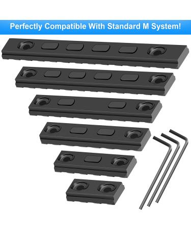 FANGOSS Mloc Picatinny Rails Set - 6 Pack with 3, 5, 7, 9, 11, 13 Slot Aluminum Sections - Includes 13 T-Nuts, Screws, and Allen Wrench - Buy Online on GoSupps.com