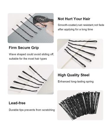 60 Black Seamless Hair Ties & Bobby Pins Set with Box - No Metal Ponytail Holders for Thick, Heavy, and Curly Hair - Buy Online on GoSupps.com
