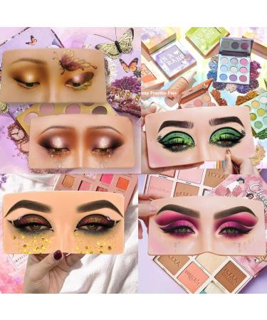 Makeup Practice Face Board Missicee Silicone Face Makeup Practice Board Set 3D Realistic Reusable Eye Makeup Practice Board with Eyeshadow Eyeliner Eyebrow Lash For Makeup Artist Makeup Beginners - Buy Online on GoSupps.com