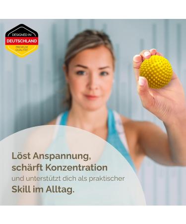 2x DBT Skills Hedgehog Ball | Magnetic Stress Relief Acupressure Ball | Massage Tool for Tension & Mobility | Yellow Matt 47mm - Buy Online on GoSupps.com