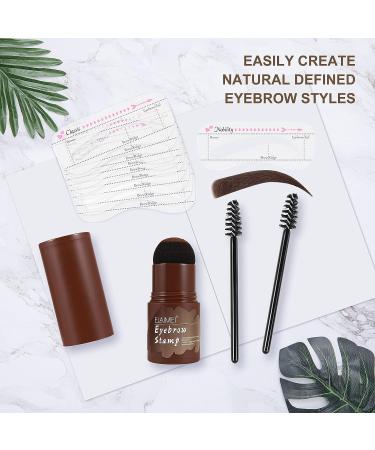 Waterproof Eyebrow Stamp Kit with 10 Reusable Templates and 2 Brushes (Dark Brown) - Buy Online on GoSupps.com