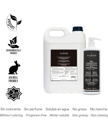 Valquer Laboratorios Body & Facial Conductive Gel - Professional Grade for Ultrasound, Electrotherapy, Radiofrequency, Cavitation, IPL, Laser - 5000 ml - Buy Online on GoSupps.com