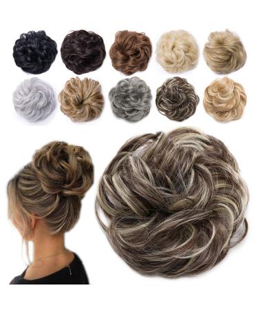 Tess hair part dutt brown mix hair tie with hair wavy thick hair knot updos.
