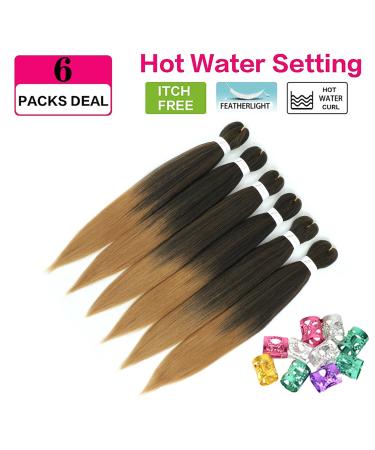 Xusuperb Pre-Stretched Braiding Hair - Ombre Blonde 26 inch Extensions | 6 Packs Soft Yaki-Textured Kanekalon Hair for Easy Braids (T1B/27#) - Buy Online on GoSupps.com