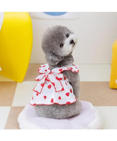 Shenrongtong Dog Dresses for Small Dogs | Strawberry-Print Party Dress & Stylish Puppy Clothing - Perfect for Dog Girls! - Buy Online on GoSupps.com