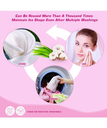 Samtone Reusable Makeup Remover Pads 20 Pack - Organic Cotton Rounds for Face Cleansing - Eco-Friendly Bamboo Cotton Pads - Washable with Laundry Bag and Gift Box - White Square Box - Buy Online on GoSupps.com
