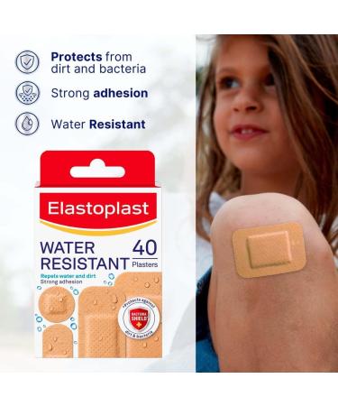 Elastoplast Water Resistant 40 Plasters | Durable Protection for Cuts & Scrapes | Fast International Shipping - Buy Online on GoSupps.com