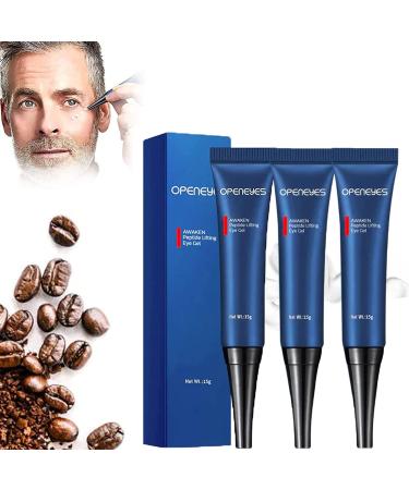 SIGONE OPENEYES Awaken Peptide Lifting Eye Gel,Lifts Firming Anti-wrinkle Eye Tightener, Men Eye Cream Anti Aging,Reduces Dark Circles, Under Eye Bags (3pcs) White