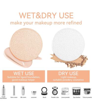 12 Pcs Face Paint Sponges Round Makeup Sponge One Size Adult Unisex Foam Marshmallow Hair Sponge Make Up Sponges-6 Pcs White and 6 Pcs Skin Colour Real Techniques Sponge - Buy Online on GoSupps.com