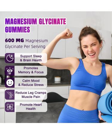 Magnesium Glycinate Gummies 600mg High Absorption Chewable Magnesium Supplement for Adults Potassium Gummies with Vitamin D B6 CoQ10 for Relaxation Sleep & Mood Support 60 Count - Buy Online on GoSupps.com