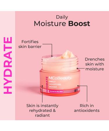 MCoBeauty - Hydrate Daily Moisture Boost - Gel-Cream Face Moisturizer with Hyaluronic Acid & Niacinamide for Radiant Hydrated Skin - Vegan Cruelty Free Skin Care - Buy Online on GoSupps.com