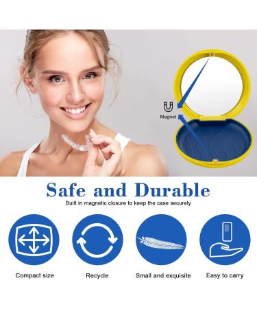 2-Piece Dental Ferula Box Set | Orthodontic Storage for Dentures | Easy Clean Tooth Alignment Boxes (Yellow + Purple) - International Shipping Available - Buy Online on GoSupps.com