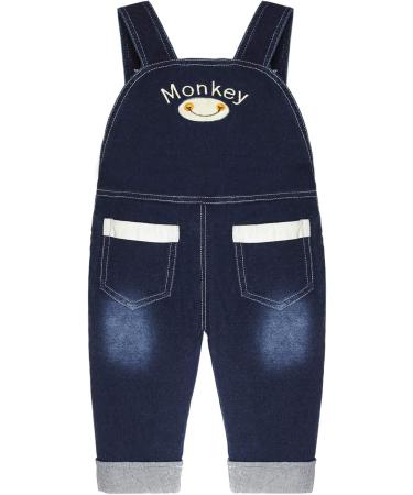 KIDSCOOL SPACE Baby Denim Overalls | 3D Cute Cartoon Jean Dungarees | 18-24 Months | Smilingmonkey Design - Buy Online on GoSupps.com