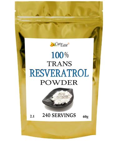 100% Pure Trans Resveratrol Powder 240 Servings 2.1 oz (60 Grams) 250mg Per Servings
