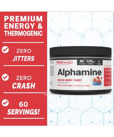 PEScience Alphamine Weight Loss Energy Powder - Melon Berry Twist 60 Servings - Buy Online on GoSupps.com