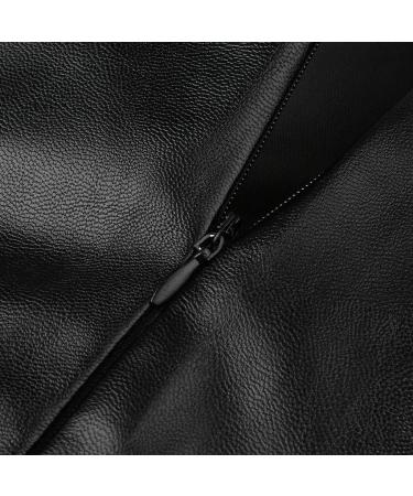 Sanahy Women's High Waisted Faux Leather Split Midi Pencil Skirt - 3XL Black - Buy Online on GoSupps.com