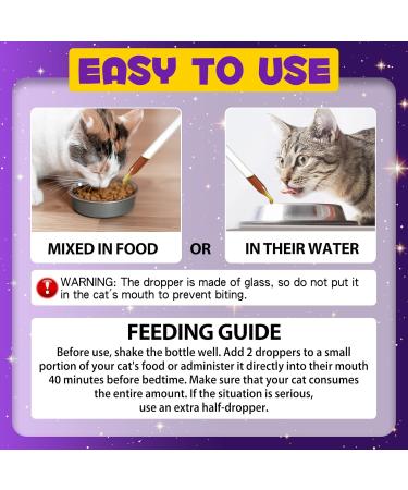 Cat Calming Supplement - Cat Sedative for Grooming Melatonin Liquid for Stress Relief & Sleep Aid Promotes Rest & Relaxation 2.02fl oz - Buy Online on GoSupps.com