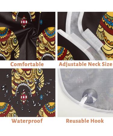 Beard Bib Apron | Non-Stick Waterproof Hair Catcher for Men | Grooming Cape with Elephants Flower Pattern - Buy Online on GoSupps.com