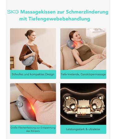 SKG Shiatsu Massage Pillow for Neck & Back Wireless Deep Tissue Massager for Pain Relief | Perfect Mother's Day Gift - T1-2 Pro - Buy Online on GoSupps.com