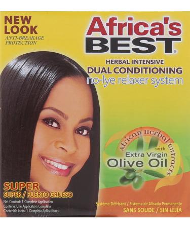 Africa's Best No-Lye Relaxer Kit - Dual Conditioning | Herbal Intensive | Superior Straightening & Nourishment - Buy Online on GoSupps.com