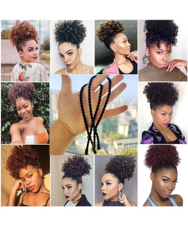 Milawer Afro-Horchwanz Bands - 4 Pcs Adjustable Hair Ties for Curly & Frizzy Hair - Black Puff Ponytail Holders for Women - Buy Online on GoSupps.com