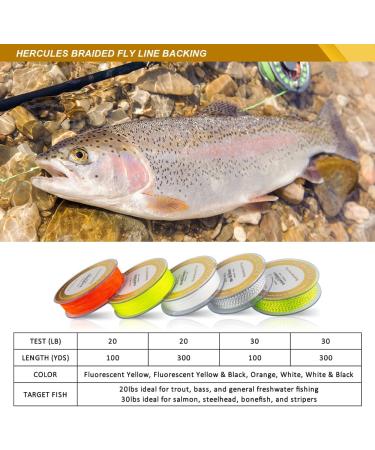 Hercules Braided Fly Line Backing 20lb 100Yds - Fluorescent Yellow - Buy Online on GoSupps.com