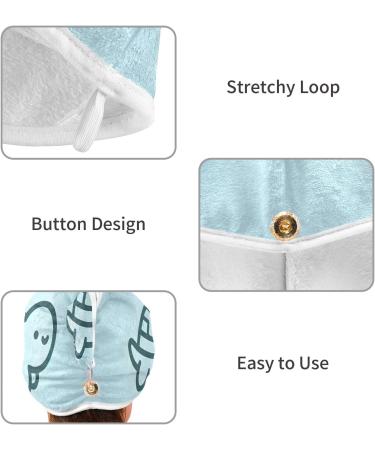 Cute Line Turtle Hair Towel 2 Pack | Super Absorbent Quick Dry Hair Turbans for Women & Girls - Buy Online on GoSupps.com