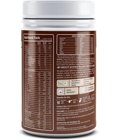 Kavir Plant Protein Powder Pea Protein Isolate & Brown Rice Vegan Protein Powder-500 Gm- Chocolate Flavour - Buy Online on GoSupps.com